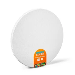 10" Round Stretched Canvas White - Mondo Llama™ -Artful Craft Shop GUEST 0ea7d875 ea92 419f aa3a 1b28ed1a0434