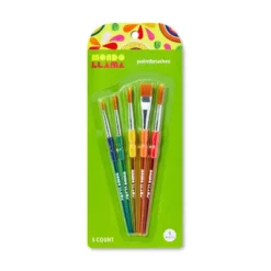 5ct Paintbrush Set - Mondo Llama™: Multicolor Artist Brushes For Watercolor, Round & Flat, 6.25" Length -Artful Craft Shop GUEST 13a98cd3 dd8b 4892 9aad cf27aea687d3