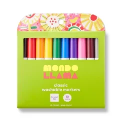 10ct Washable Markers Broad Tip Classic Colors - Mondo Llama™: School Supplies For Kids, 2mm, Multicolored, Ages 3+ -Artful Craft Shop GUEST 185da343 af51 4b9a 8056 69c7d6b6f2be