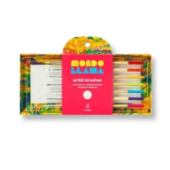 7pc Artist Paintbrush Set - Mondo Llama™: Nylon & Wood, Watercolor, Oil, Tempera, Acrylic, Filbert, Round, Angle Brushes -Artful Craft Shop GUEST 21dfa1ff cd56 41e8 b5a5 e4f8aa7a79e7