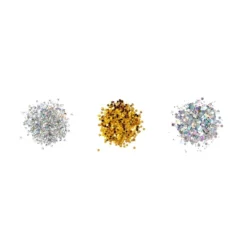 3pk Specialty Glitter Silvers And Golds - Mondo Llama™: Craft Embellishments, Metallic Silver & Gold, PET Material, Ages 6+