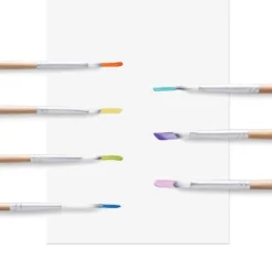 7pc Artist Paintbrush Set - Mondo Llama™: Nylon & Wood, Watercolor, Oil, Tempera, Acrylic, Filbert, Round, Angle Brushes -Artful Craft Shop GUEST 3645e73b b056 44d4 b5ba ed7847b149c9
