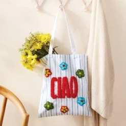 Ciao Striped Punch Needle Tote Bag - Mondo Llama™