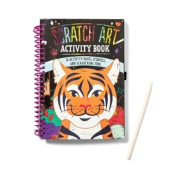 Scratch Art Book Craft Kit -Mondo Llama™: DIY Art Kit For Kids 6+, Includes Wooden Dowel & Paper, Choking Hazard Warning