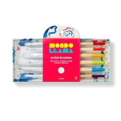 6pc Artist Paintbrush Set - Mondo Llama™: Nylon & Wood, Watercolor, Oil, Acrylic, Tempera, Filbert, Angle, Round -Artful Craft Shop GUEST 7519d848 e29f 43d3 956c 274373703dc1