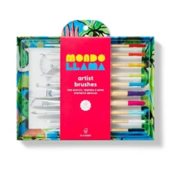 10pc Artist Paintbrush Set - Mondo Llama™: Nylon & Wood, Watercolor, Oil, Tempera, Acrylic, Bright, Fan, Round, Angle 9 10pc Artist Paintbrush Set - Mondo Llama™: Nylon & Wood, Watercolor, Oil, Tempera, Acrylic, Bright, Fan, Round, Angle -Artful Craft Shop GUEST b0db9259 02ff 4bd6 8127 014aa2692d1c