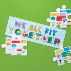 15ct Classroom Craft About Me Puzzle Poster Kit, Teacher Supplies - Mondo Llamaā¢