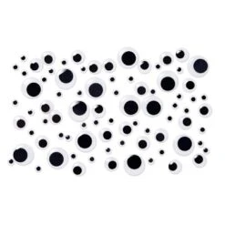 125ct Googly Eyes With Sticker Back Black - Mondo Llamaā¢: Craft Embellishments, Wiggle Eye Stickers, Multicolor PVC