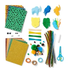 273pc Jungle Bucket Of Crafts - Mondo Llama™: DIY Art Kit, Includes Pom Poms, Acrylic Material, Ages 6+