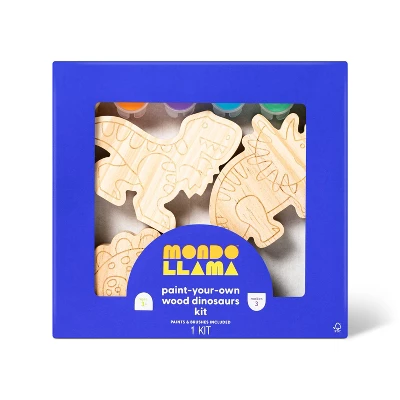 3pk Paint-Your-Own Wood Dinosaur Set - Mondo Llama™: Non-Toxic Craft Kit With Acrylic Paints & Brushes For Kids 3+ 4 3pk Paint-Your-Own Wood Dinosaur Set - Mondo Llama™: Non-Toxic Craft Kit With Acrylic Paints & Brushes For Kids 3+ - Image 4