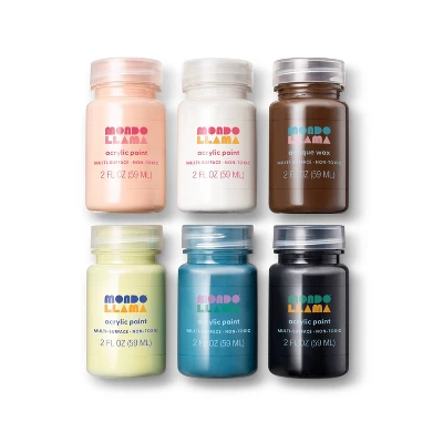 5ct Chalky Finish Acrylic Paints And 1ct Antique Wax - Mondo Llama™ 1 5ct Chalky Finish Acrylic Paints And 1ct Antique Wax - Mondo Llama™